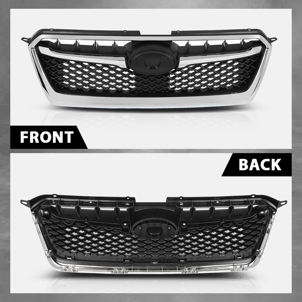 G-PLUS Front Bumper Grille w/Moulding Trim Compatible with Subaru Impreza 2012-2016,Fit Subaru Crosstrek 2016-2017 SU1200163