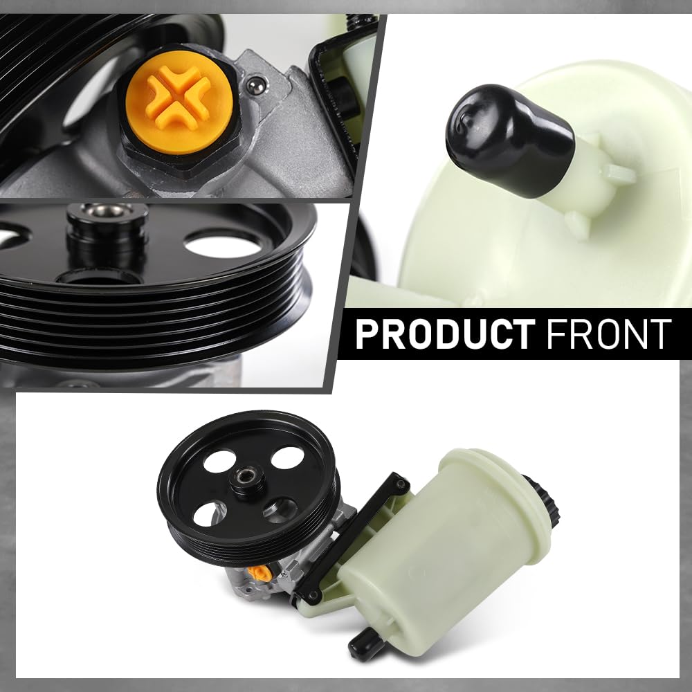 G-PLUS Power Steering Pump w/Reservoir Compatible with Dodge Ram 1500 2009-2010 w/Pulley & Reservoir 55398903AD, 55398903AE, 55398904AD, 55398904AE