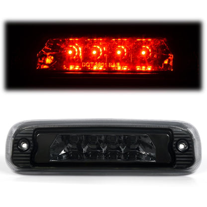 G-PLUS LED Third 3rd Brake Cargo Light Compatible With 1997 1998 1999 2000 2001 Cherokee, Rear Roof Center High Mount Stop Tail Light Replacement (Chrome Housing Smoky Lens)