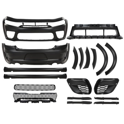 G-PLUS Front Rear Bumper Body Kit Compatible with Dodge Charger SRT Style 2015-2023 Widebody Full Bumper Replacement Assembly