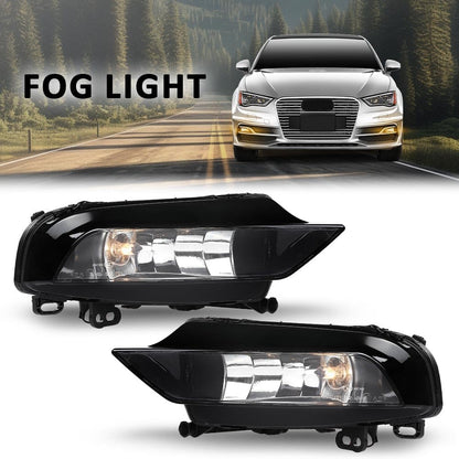 G-PLUS Fog Light Lamp Left Driver & Right Passenger Pair Compatible with Audi A3/ A3 Quattro 2015-2016 AU2592120, AU2593120, 8V0941699E, 8V0941699B, 8V0941700E, 8V0941700B 2PCS Black