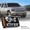 G-PLUS Headlights Assembly Fit Chevy Tahoe Subarban Avalanche 2007-2014 Right Passenger Side Bumper Corner Headlamp Clear Lens Black Housing Amber Reflector Bumper Headlamps,faros delanteros