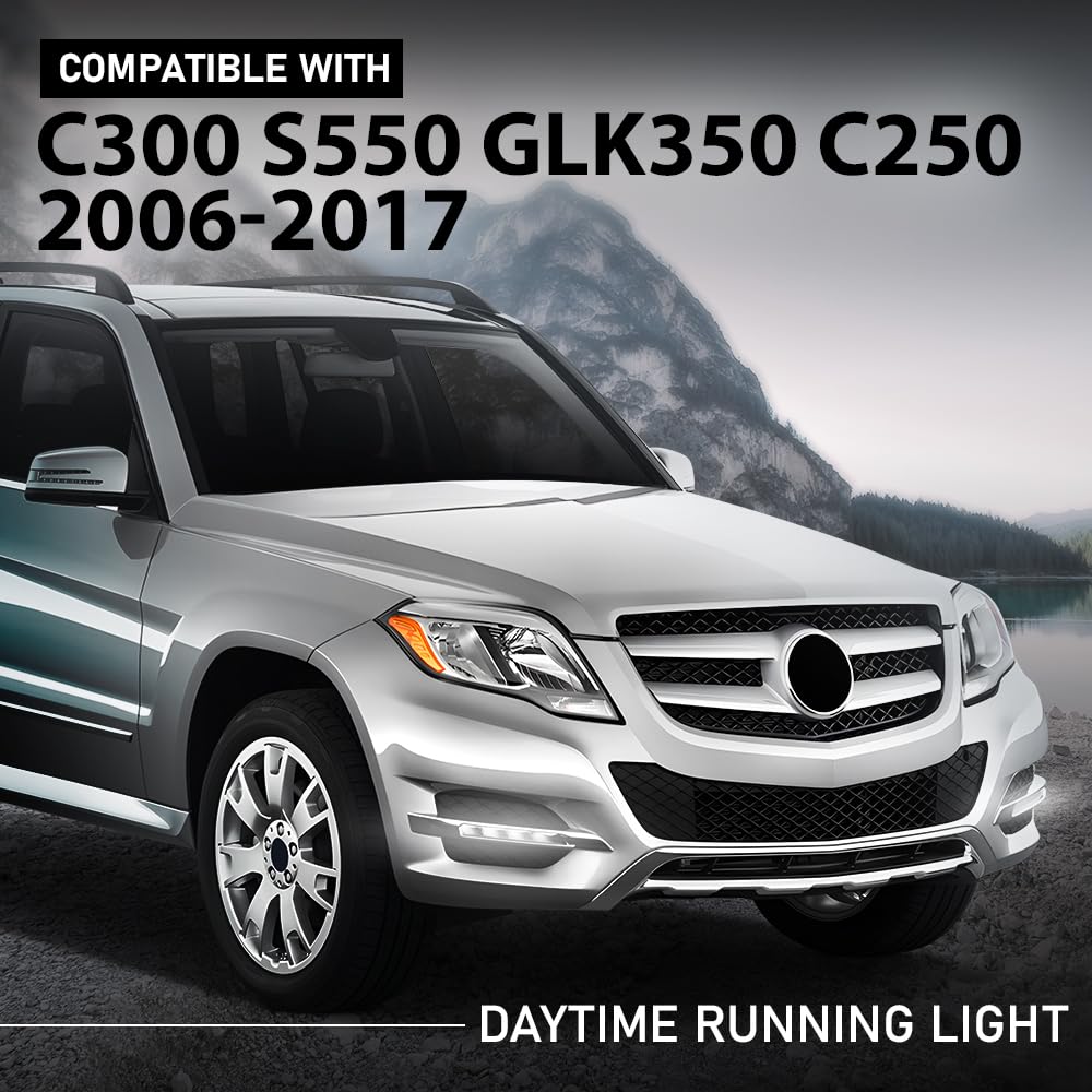 G-PLUS LED Right Fog Light DRL Daytime Running Lamps, Compatible with W204 X204 W216 W218 W221 W251 2008-2014, RH Passengerr Side, 2218201856, A2218201856