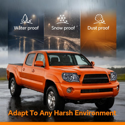 G-PLUS Headlights Assembly Compatible with Toyota Tacoma 2005-2011 Headlamps Pair Halogen Smoky Lens Chrome Housing Clear Reflector,faros delanteros