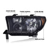 G-PLUS Headlights Compatible with Toyota Tundra 2007-2013/Compatible with Toyota Sequoia 2008-2017 Headlamps Pair Halogen Smoky Lens Black Housing Amber Reflector,faros delanteros
