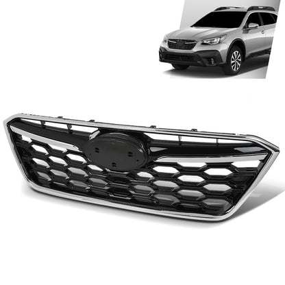 G-PLUS Front Upper Grille Black W/Chrome Trim Compatible with Subaru Outback 2020-2022 J1010AN010