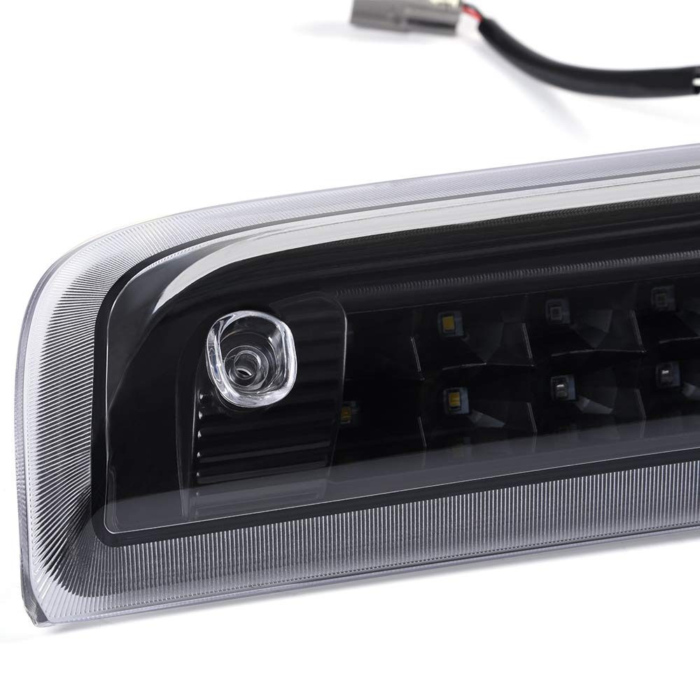 G-PLUS High Mount LED 3rd Brake Light Compatible with 2014 2015 2016 2017 2018 Chevy Silverado GMC Sierra Rear Tail Cargo Lamp Waterproof Black Housing Clear Lens