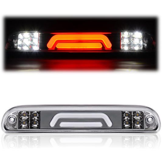 G-PLUS Rear LED Third Brake Light Compatible With 1999-2016 Ford F250 F350 F450 F550 SD Super Duty,3RD Cargo Led Tail Lamps Clear lens Chrome Housing Tercera Luz De Freno