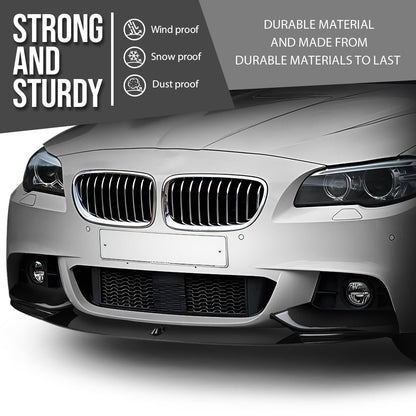 G-PLUS Front Bumper Lip Splitter Spoiler Compatible with BMW F10 5 Series M Sport 2011 2012 2013 2014 2015 2016, Only Fit Model with M Sport Bumper Front Lip Spoiler Splitter Carbon Fiber Black