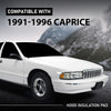 G-PLUS Hood Insulation Pad 1/2" Compatible with Chevy Caprice Impala 1991-1996 Black