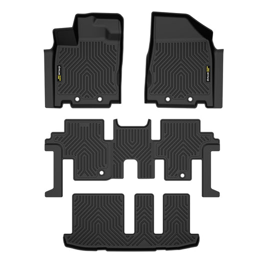Floor Mats Fit Infiniti QX60 2014 2015 2016 2017 2018 2019 2020 All Weather Full Cover Protection TPE Floor Cargo Liners 1st & 2nd & 3rd Row 4PCS Black, alfombras para carro