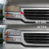 G-PLUS Headlight Bumper Lamps Cover Chrome Smoke Compatible with 1999-2007 GMC Sierra 1500.2001-2007 GMC Sierra 1500/2500 HD/3500 15850352 15850351