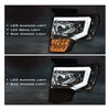 G-PLUS Headlights Assemblies LED Tube Compatible with Ford F150 2009-2014 Headlamps Driver Side & Passenger Side Clear Lens Chrome Housing Clear Reflector