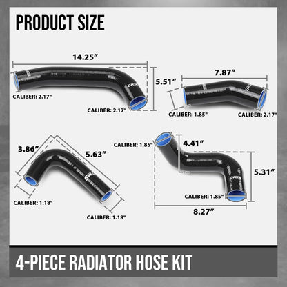 G-PLUS 4-Piece Radiator Hose Kit Compatible with Toyota Land Cruisers 1968-1984 Fit 4x-Series Toyota Land Cruisers with F or 2F Engine Black