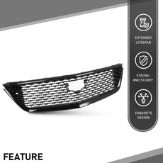 G-PLUS Front Bumper Hood Grille Mesh for Cadillac CT5 2020-2023 Gloss Black Close-up View