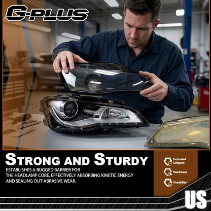 G-PLUS Headlight Lens Cover Compatible with Audi R8 2008-2015 Left & Right Pair Front Headlamp Lens Cover Clear