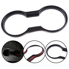 G-PLUS Cup Holder Trim Cover for Ford Mustang 2015-2019 Carbon Fiber Style
