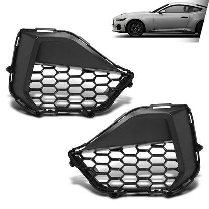 G-PLUS Front Corner Grille Set L&R Compatible with Ford Mustang GT 2024-2025 Black