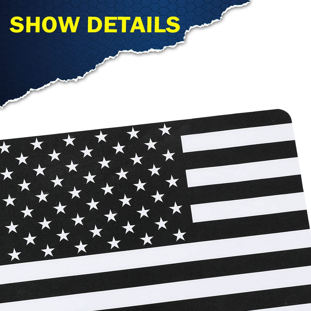 G-PLUS Rear Middle Window American Flag Decal Sticker Compatible with 2015-2021 F150/250/350 (Black),Window Glass Flag Vinyl Sticker Exterior Accessories
