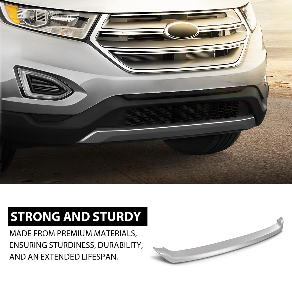 G-PLUS Front Lower Bumper Valance Panel Compatible with Ford Edge (submodel: SE, SEL, Titanium) 2015-2018 FO1095254C,FT4Z8419APTM Silver PP