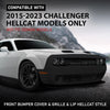 G-PLUS Front Bumper Kit Cover & Grille & Lip & Fog Light Covers Fit 2015 2016 2017 2018 2019 2020 2021 2022 2023 Dodge Challenger Hellcat Style Full Bumper Replacement, Not Fit Demon Models Black