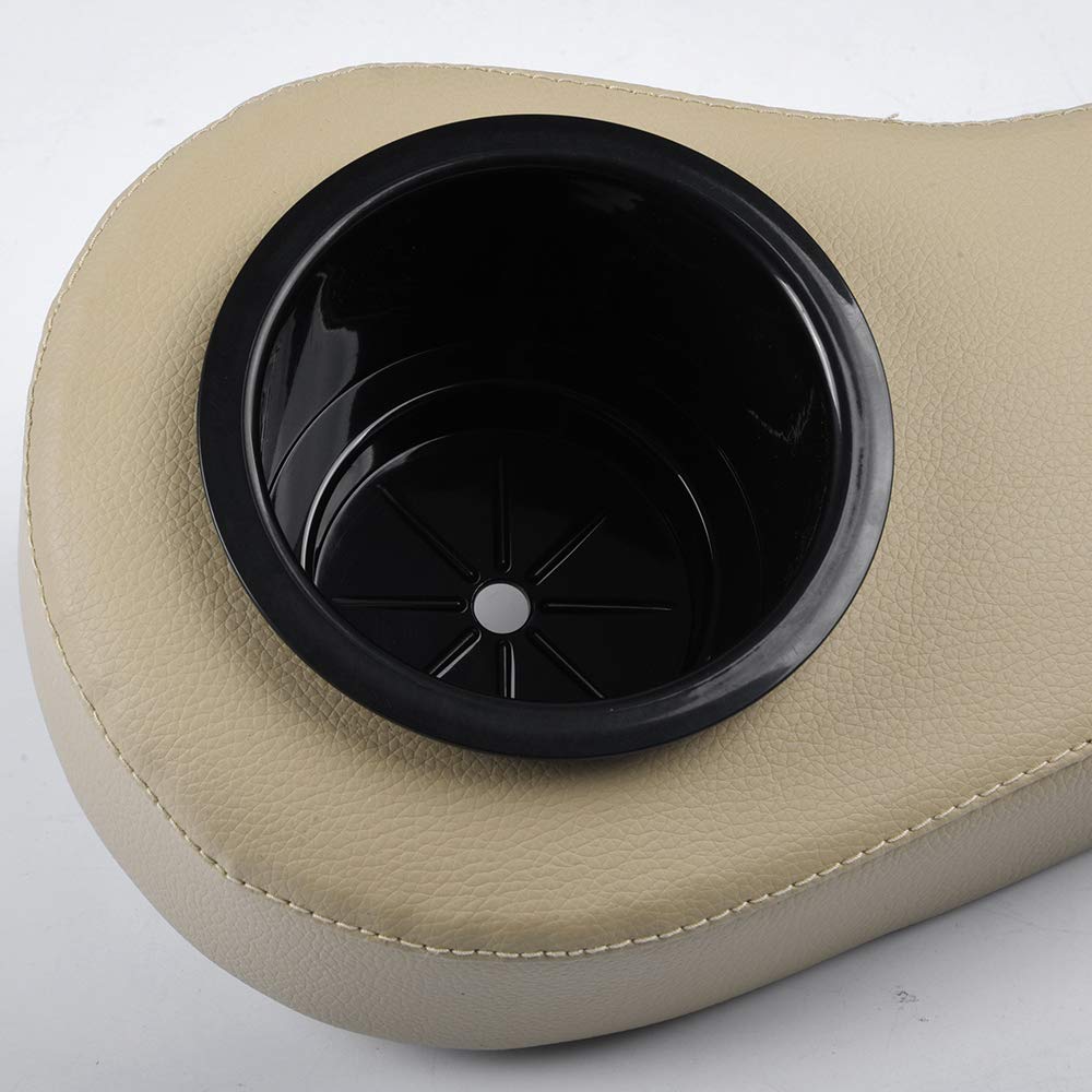 One Pair of Rear Seat Armrest with Cup Holder Universal Replacement for EZGO, for Club Car, for Yamaha and Other Golf Cart Models Beige