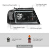 G-PLUS LED Headlights Assembly Fit 2004-2008 Ford F150,Fit Lincoln Mark LT 2006-2008(NOT Fit 2004 F150 Heritage/Flareside Beds) Clear Lens Black Housing Clear Reflector Headlamps,faros delanteros