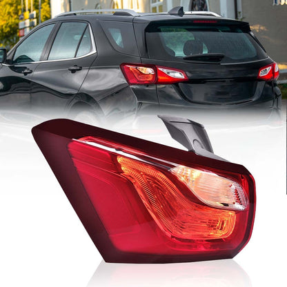 G-PLUS Rear Tail Light w/Bulbs Compatible with Chevy Equinox 2018 2019 2020 LED Light Only Driver Side Left Outer Tail Lamp Red Lens 84769836 Luces Traseras Rear Brake Lamps Assembly