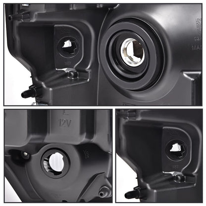 G-PLUS Headlights Assembly Compatible with Ford F150 2009-2014 Pair Left & Right Headlamps Assembly, Smoky Lens Black Housing Clear Reflector, faros delanteros, DL3Z13008A DL3Z13008B