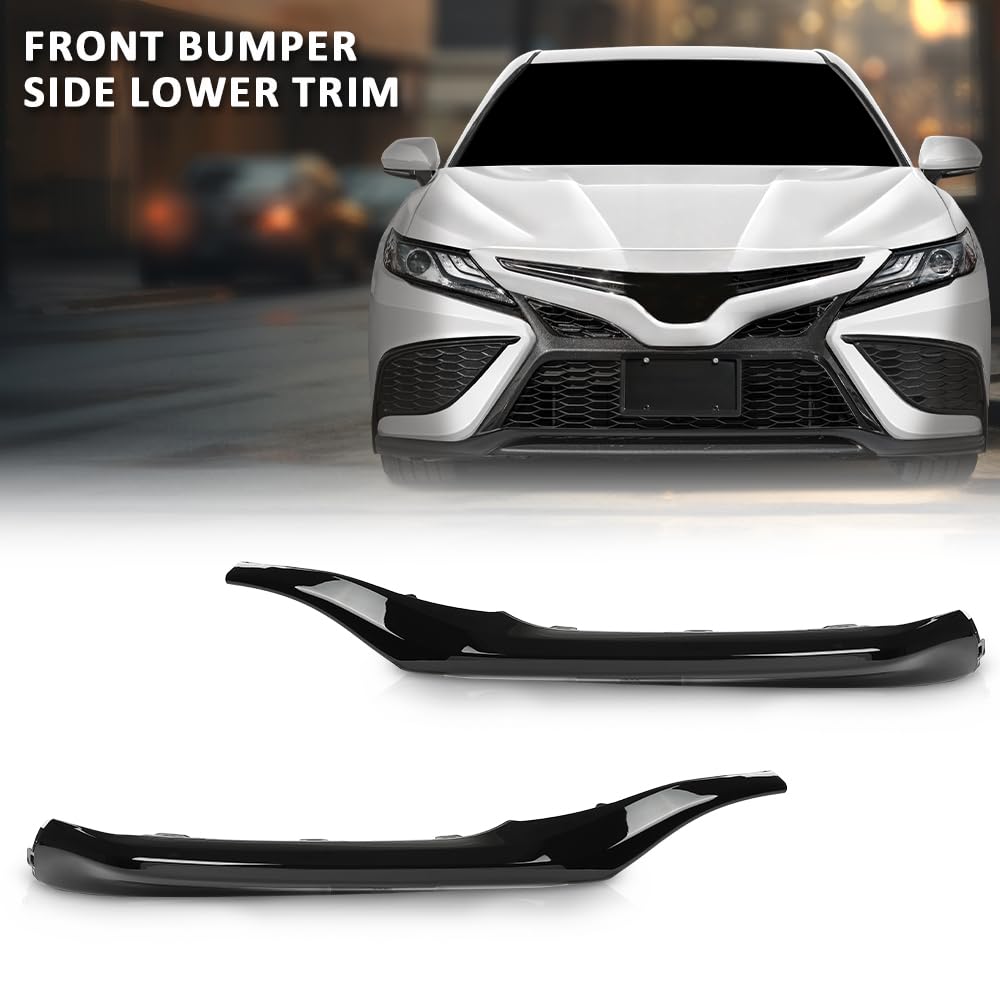 G-PLUS Front Bumper Bottom Bezel Trim Cover 2Pcs Compatible with Toyota Camry XSE SE 2021-2023 Black 5312406260