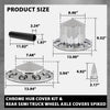 G-PLUS Front & Rear Wheel Cover Chrome Hub Cover Kit 33mm Spiked Hub Axle Compatible with Semi-Trucks 20", 22.5" and 24.5" Hub Piloted Wheels