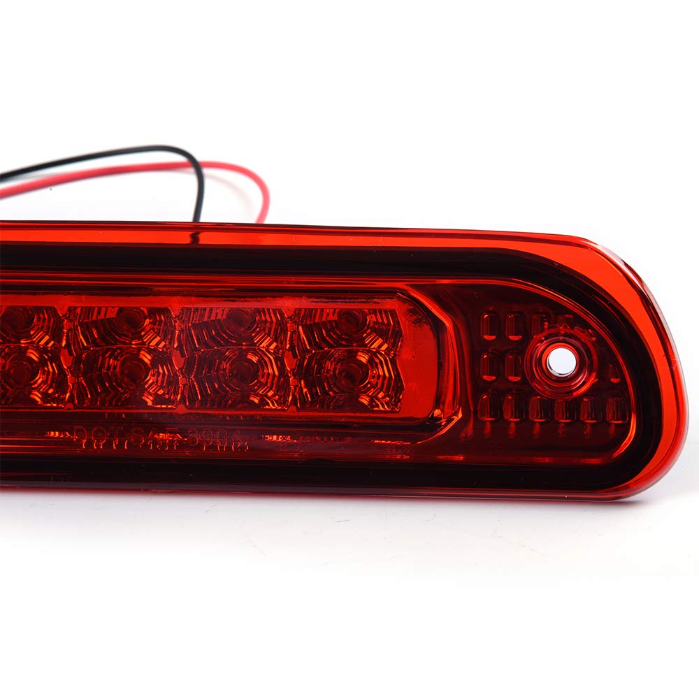 G-PLUS LED Third 3rd Brake Cargo Light Compatible With 1999-2004 Grand Cherokee,Rear Roof Center High Mount Stop Tail Light Replacement (Chrome Housing Red Lens)