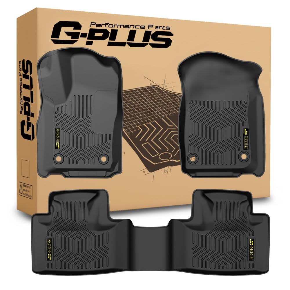 G-PLUS Floor Mats Fit for Dodge Durango 2016-2024, Fit Jeep Grand Cherokee 2016-2021/Cherokee WK 2022,TPE Custom Fit All Weather Protection Floor Liners, 1st & 2nd Row Car Mat Liners 3PCS