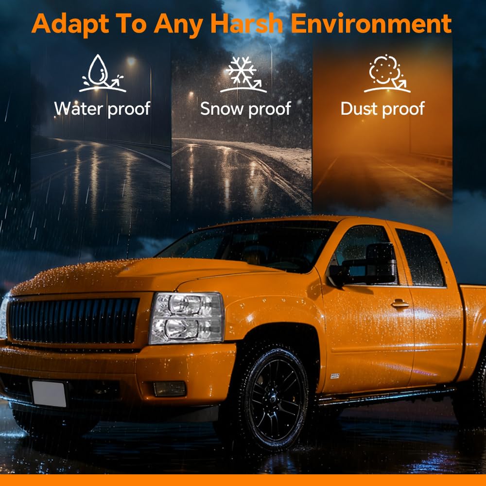 G-PLUS Headlights Assembly Fit Chevy Silverado 1500 2007-2013/Fit Silverado 2500 3500 & HD 2007-2014,NOT 07 Old Body Classic,Clear Lens Chrome Housing Clear ReflectorBumper Headlamps,faros delanteros