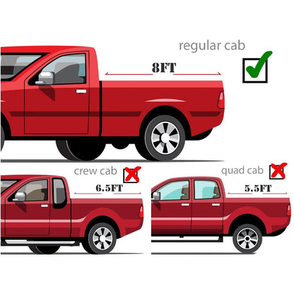 G-PLUS Quad Fold Truck Tonneau Cover Compatible with 2009-2014 Ford F150 Long Bed 8´ Foldable Truck Bed Tonneau Cover Replacement