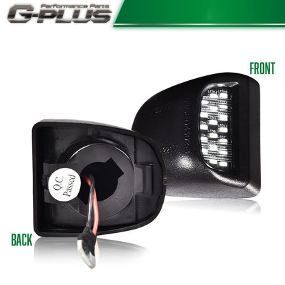 G-PLUS LED License Plate Light Compatible With 99-13 GMC Sierra 1500 2500HD 3500HD,Tag Lamp A Pair Replacement (Clear Lens)