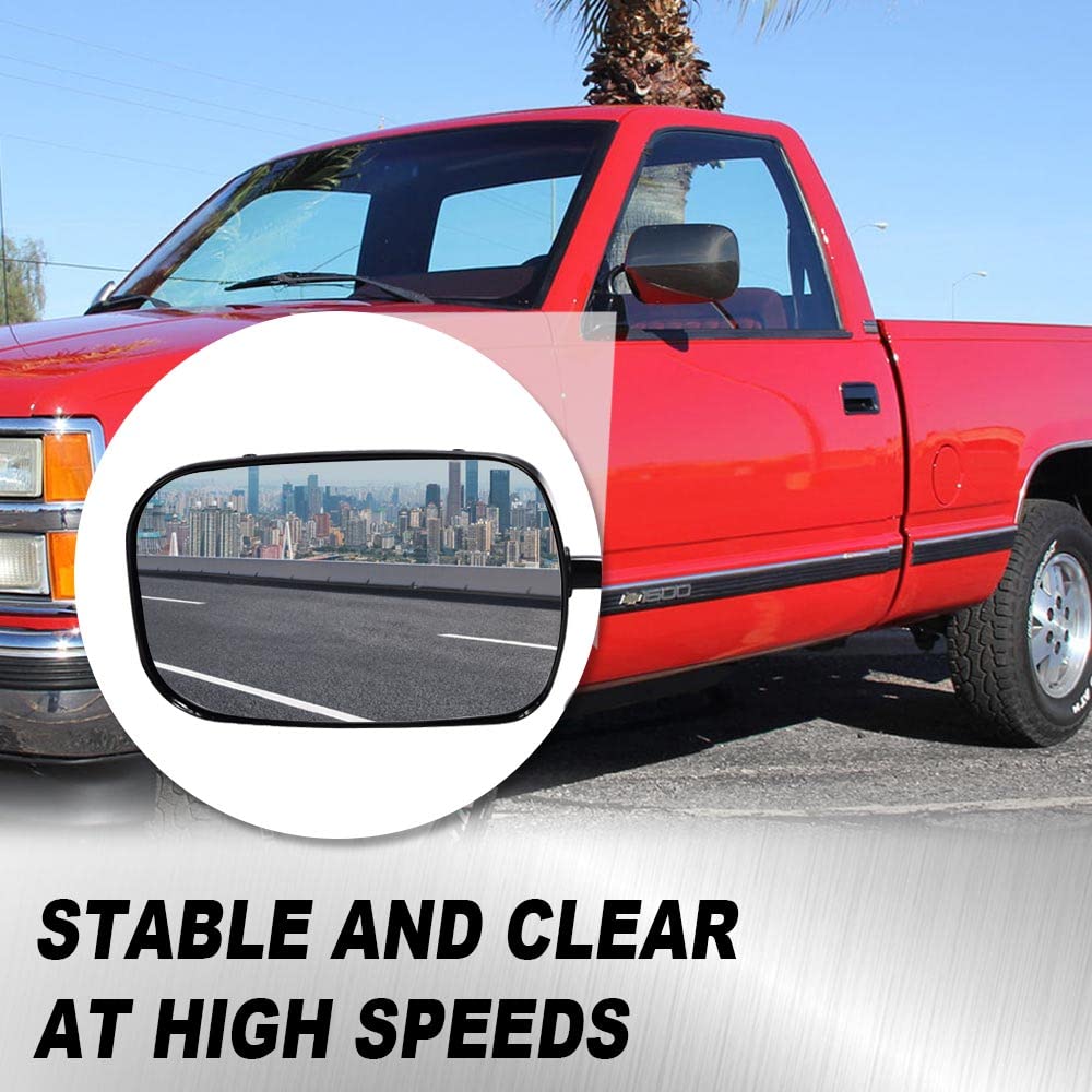 G-PLUS Manual Side View Mirrors Replacement For 1988-2000 Chevy GMC C1500 C2500 C3500 K1500 K2500 K3500 Pickup Truck Pedestal Style Paint to Match Driver & Passenger Side Mirror Set Black