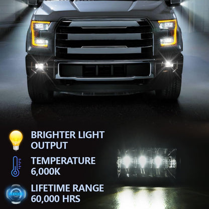 G-PLUS Upgrade LED Fog Lights Assembly Kit Compatible with 2015-later Ford F150 (all trim levels), 2017-2018 Super Duty Bumper Lamps FL3Z15200B FO2593235