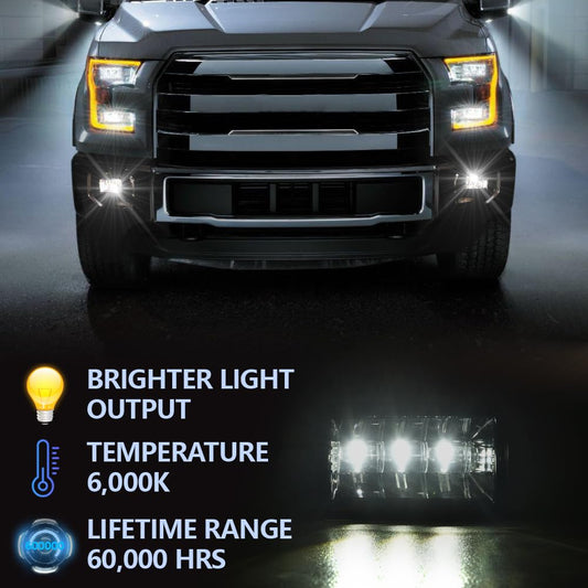 G-PLUS Upgrade LED Fog Lights Assembly Kit Compatible with 2015-later Ford F150 (all trim levels), 2017-2018 Super Duty Bumper Lamps FL3Z15200B FO2593235
