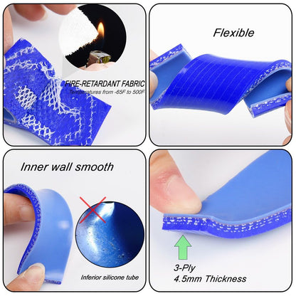 G-PLUS Silicone Radiator Coolant Hose Kit w/Clamps Compatible with 2003-2007 Ford F250 6.0L Diesel Twin Beam (Blue 2 PCS)