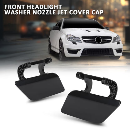 G-PLUS Headlight Washer Nozzle Jet Cover Cap Pair Compatible with Benz C-Class W204 C250 C300 C350 C63AMG 2012-2015 A2048804224
