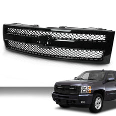 G-PLUS Front Bumper Grille for Chevy Silverado 1500 Hybrid 2007-2013 Front View