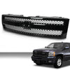 G-PLUS Front Bumper Grille Grill Compatible with Chevy Silverado 1500 Hybrid 2009-2013/Fit Silverado 1500 XFE 2010-2013/Fit Silverado 1500 LS LT LTZ WT 2007-2013 25810707, 19303978