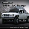 G-PLUS Engine Hood Insulation Pad Black with Clip, Compatible with 1993-1997 Ford Ranger