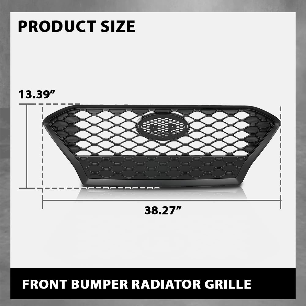 G-PLUS Front Bumper Radiator Grille Compatible with Hyundai Kona 2018-2021 Black 86350J9000