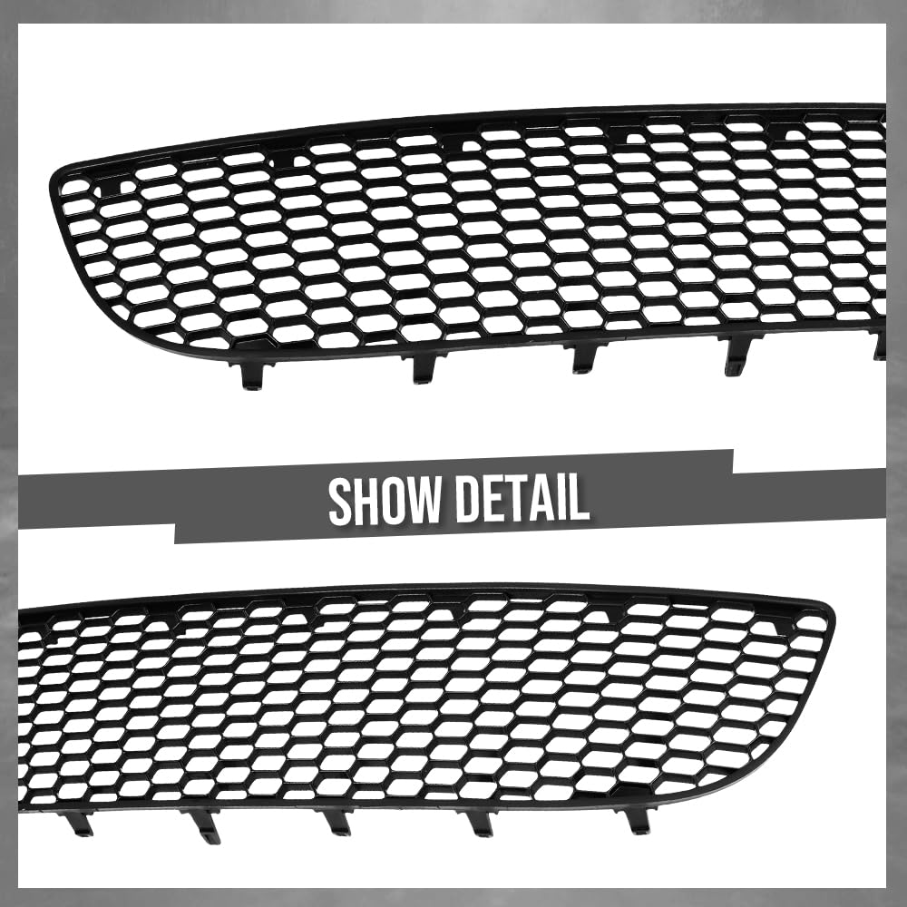 G-PLUS Front Grill Center Grille Honeycomb Grid Compatible with VW Beetle 2006-2010 1C0807681H, 1C0807681H01C Black