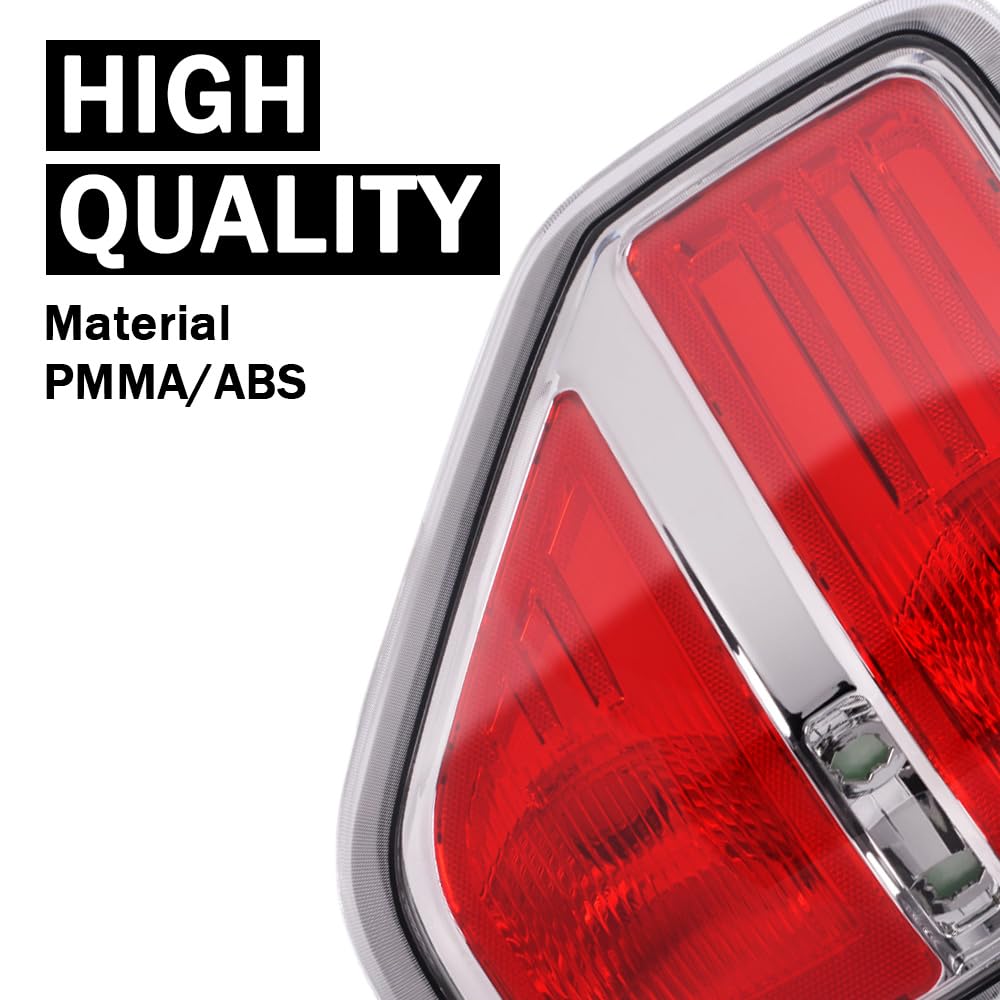 G-PLUS Rear Tail Lights Compatible With 2009-2014 Ford F150 2/4 Door (Not Fit Flareside Models,Not Fit Ogriginal Model with LED Tail Lamp) Brake Lamps Left Side luces traseras, faros traserosAssembly