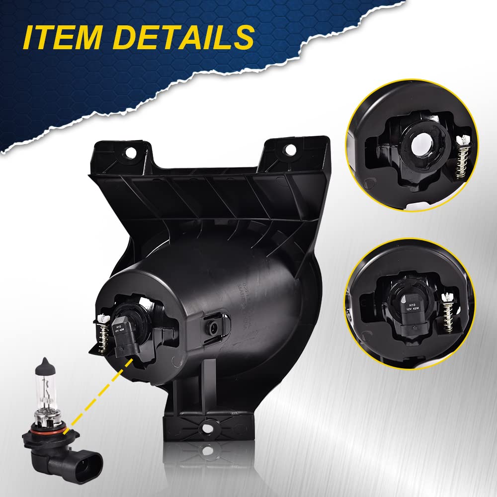 G-PLUS Bumper Fog Lights Compatible With 2011-2014 Ford F150, (NOT For SVT Raptor Models),Driving Fog Lamps w/Switch/Bracket/Bulbs Pair (Yellow lens)
