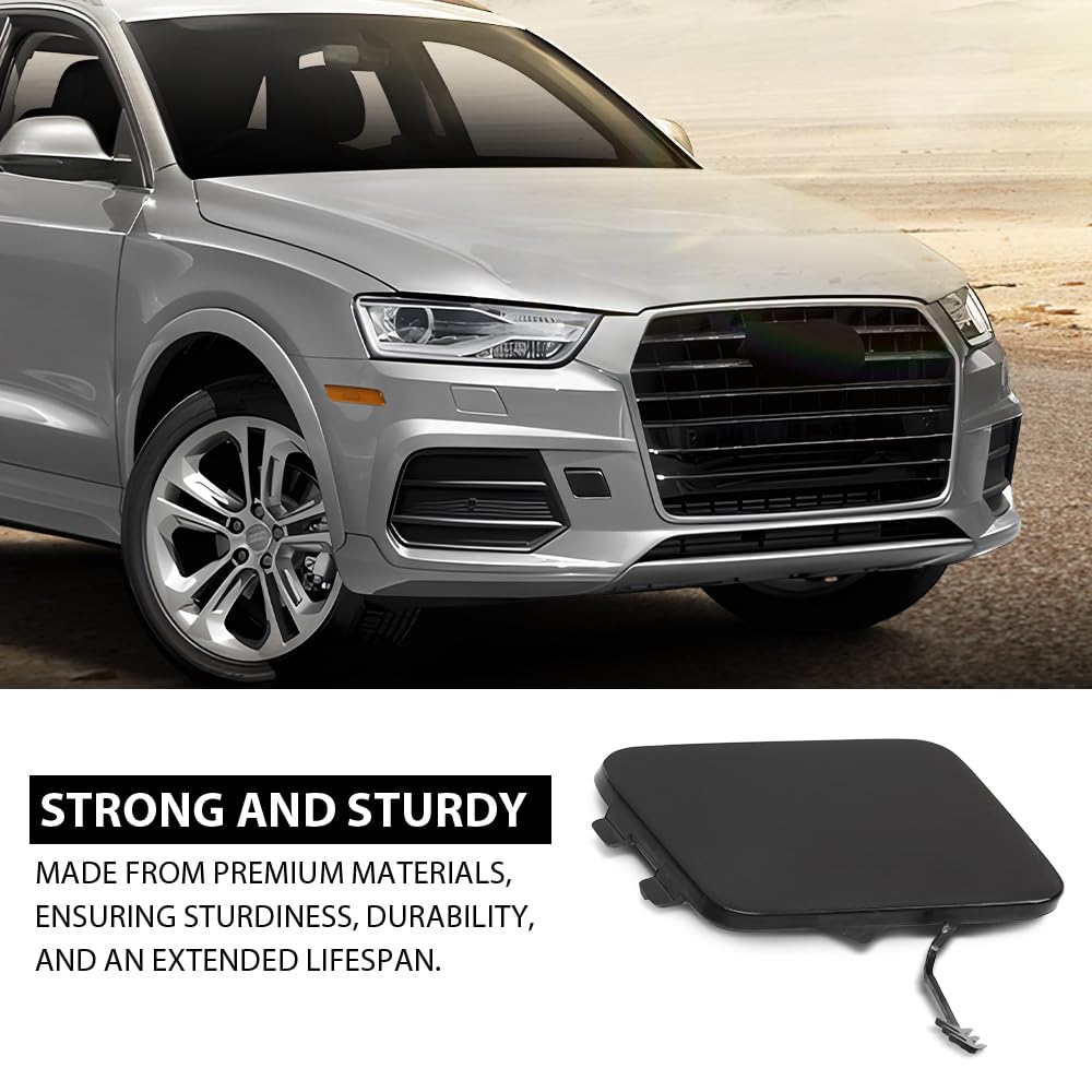 G-PLUS Front Bumper Tow Hook Cover, Compatible with Audi Q3/ Q3 Quattro 2015 2016 2017 2018, Towing Hook Eye Hole Cover, 8U0807241AGRU