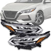 G-PLUS Headlights Assembly, Compatible with 2020-2021 Nissan Sentra Bumper Headlamps, Clear Lens Black Housing Amber Reflector,faros delanteros